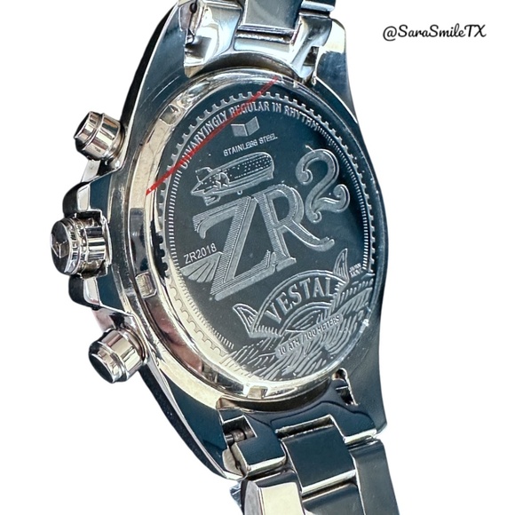 VESTAL ZR2018 Swarovski Silver Stainless Steel 43mm Watch - NWOT - Picture 9 of 15